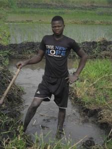 jeune producteur de riz de Zinvié au Sud Bénin